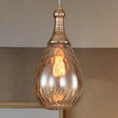 GobekUsa Daisy - Industrial Black/Brass Teardrop Ceiling Light Industrial Clear/Amber/Grey Water Glass 1-Light Bedroom Pendant Lighting Fixture