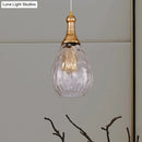 GobekUsa Daisy - Industrial Black/Brass Teardrop Ceiling Light Industrial Clear/Amber/Grey Water Glass 1-Light Bedroom Pendant Lighting Fixture