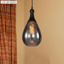 GobekUsa Daisy - Industrial Black/Brass Teardrop Ceiling Light Industrial Clear/Amber/Grey Water Glass 1-Light Bedroom Pendant Lighting Fixture