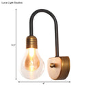 GobekUsa Contemporary LED Wall Sconce Light with Curved Brass Arm - Clear Glass Bulb, 1/2/3 Lights