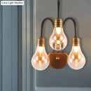 GobekUsa Contemporary LED Wall Sconce Light with Curved Brass Arm - Clear Glass Bulb, 1/2/3 Lights