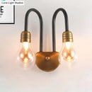 GobekUsa Contemporary LED Wall Sconce Light with Curved Brass Arm - Clear Glass Bulb, 1/2/3 Lights