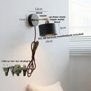 GobekUsa LED Wall Light Fixture Modern Black Wood Copper Sconce
