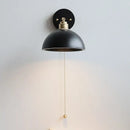 GobekUsa LED Wall Light Fixture Modern Black Wood Copper Sconce
