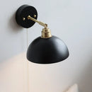 GobekUsa LED Wall Light Fixture Modern Black Wood Copper Sconce