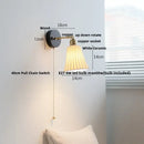 GobekUsa LED Wall Light Fixture Modern Black Wood Copper Sconce