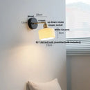 GobekUsa LED Wall Light Fixture Modern Black Wood Copper Sconce