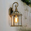 Industrial black bronze wall lamp outdoor lantern with clear glass by Decorbites