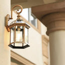 Industrial black bronze wall lamp outdoor lantern with clear glass by Decorbites
