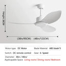 GobekUsa 48" DC Remote Control Ceiling Fan Plastic Blade Bedroom Indoor Industry 220V