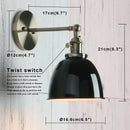 GobekUsa Industrial Black Wall Sconce 6.5'' Modern Stair Light Fixtures