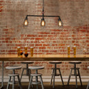 GobekUsa Industrial 3-Light Cage Iron Pendant with Red Valve: Small, Bronze Fixture for Dining Room and Island Lighting