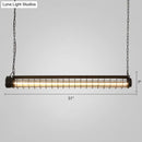 GobekUsa Industrial Black Cage Island Pendant - Tubular Design for Dining Room Ceiling