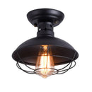 Industrial black cage metal ceiling light bedroom dome shade by Decorbites