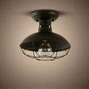 Industrial black cage metal ceiling light bedroom dome shade by Decorbites