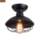 Industrial black cage metal ceiling light bedroom dome shade by Decorbites