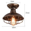 Industrial black cage metal ceiling light bedroom dome shade by Decorbites