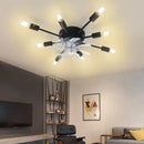 GobekUsa Industrial Ceiling Fan with Remote Control - Silent Ventilator and LED Light