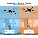 GobekUsa Industrial Ceiling Fan with Remote Control - Silent Ventilator and LED Light