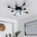 GobekUsa Industrial Ceiling Fan with Remote Control - Silent Ventilator and LED Light
