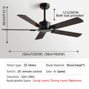 GobekUsa 56-Inch Black Industrial Style Ceiling Fan with Remote Control for Indoor Use
