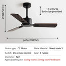 GobekUsa 56-Inch Black Industrial Style Ceiling Fan with Remote Control for Indoor Use