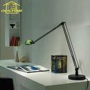 GobekUsa Industrial Black/Chrome LED Rocker Arm Desk Light with Adjustable Arm