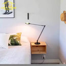 GobekUsa Industrial Black/Chrome LED Rocker Arm Desk Light with Adjustable Arm