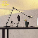 GobekUsa Industrial Black/Chrome LED Rocker Arm Desk Light with Adjustable Arm