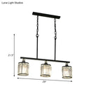 GobekUsa Clear Crystal Pendant Light with 3 Lights for Dining Room - Industrial Cone/Cylinder Island Lighting in Black