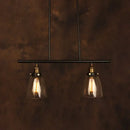 GobekUsa Industrial Clear Glass Pendant Light - Cone Shade, 2/3 Lights - Black Hanging Lamp Kit for Dining Room Island