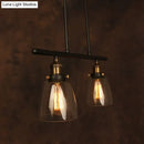 GobekUsa Industrial Clear Glass Pendant Light - Cone Shade, 2/3 Lights - Black Hanging Lamp Kit for Dining Room Island