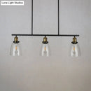 GobekUsa Industrial Clear Glass Pendant Light - Cone Shade, 2/3 Lights - Black Hanging Lamp Kit for Dining Room Island
