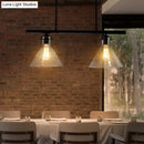 GobekUsa Industrial Cone Clear Glass Island Lamp in Black for Dining Table - 2/3 Lights Hanging Lighting