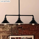 GobekUsa Conical Island Farmhouse Lighting - Black Metallic 3-Bulb Ceiling Light for Dining Room