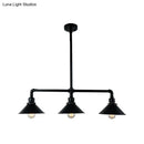 GobekUsa Conical Island Farmhouse Lighting - Black Metallic 3-Bulb Ceiling Light for Dining Room