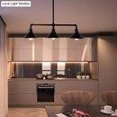GobekUsa Conical Island Farmhouse Lighting - Black Metallic 3-Bulb Ceiling Light for Dining Room