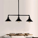 GobekUsa Conical Island Farmhouse Lighting - Black Metallic 3-Bulb Ceiling Light for Dining Room