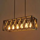 GobekUsa Industrial Black Cross-Framed Pendant Light for Dining Table