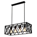 GobekUsa Industrial Black Cross-Framed Pendant Light for Dining Table
