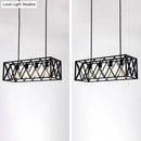 GobekUsa Industrial Black Cross-Framed Pendant Light for Dining Table