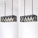 GobekUsa Industrial Black Cross-Framed Pendant Light for Dining Table