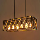 GobekUsa Industrial Black Cross-Framed Pendant Light for Dining Table