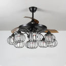 GobekUsa Black Crystal LED Ceiling Fan Chandelier, 6/9 Heads, Remote Control, Reverse Motor