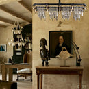 GobekUsa Contemporary Black Crystal Chandelier for Bar and Restaurant - 15-Light Pendant