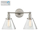 GobekUsa Double Cone Glass Industrial Wall Sconce - Dual Light Fixture