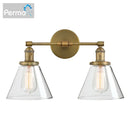 GobekUsa Double Cone Glass Industrial Wall Sconce - Dual Light Fixture