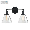 GobekUsa Double Cone Glass Industrial Wall Sconce - Dual Light Fixture