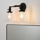 GobekUsa Double Cone Glass Industrial Wall Sconce - Dual Light Fixture