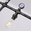 GobekUsa Industrial Metal Island Lighting with 5 Lights, Suspension Light in Black: Pipe and Gauge Design with Cage